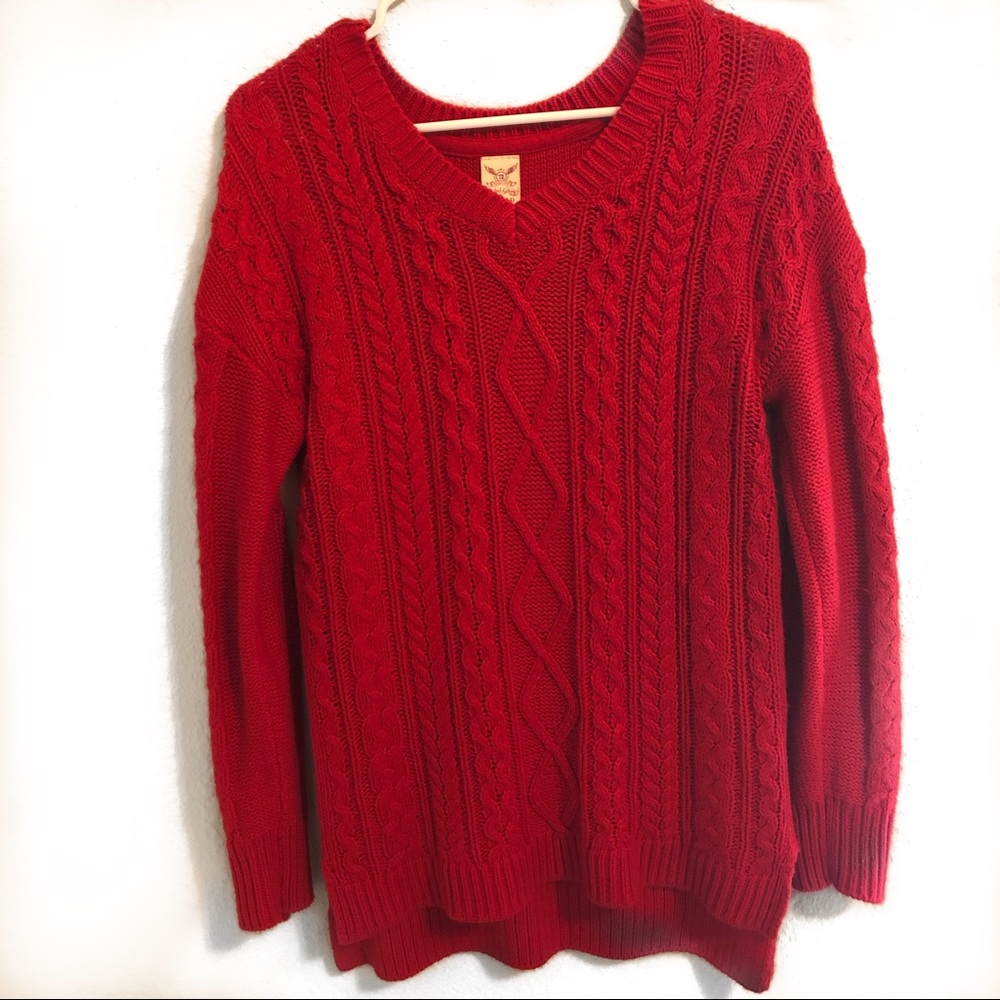A red cotton sweater